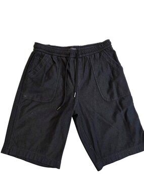 Athleta Farallon Bermuda Shorts in Black Women's Large Tall Pockets Cotton